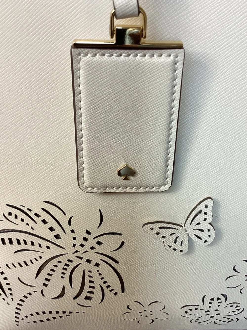 Kate Spade Festive Floral Meringue Leather Tote Bag - Picture 3 of 14